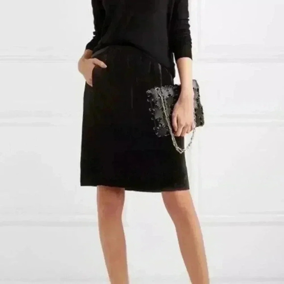 J Crew Velvet Pull On Skirt Black Womens Size XXS Knee Length - Picture 1 of 6